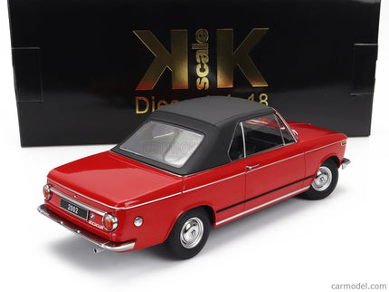 BMW 2002 Cabriolet 1968 - With Removable Soft-Top 1:18 KK Scale červená