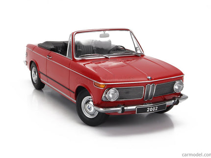 BMW 2002 Cabriolet 1968 - With Removable Soft-Top 1:18 KK Scale červená