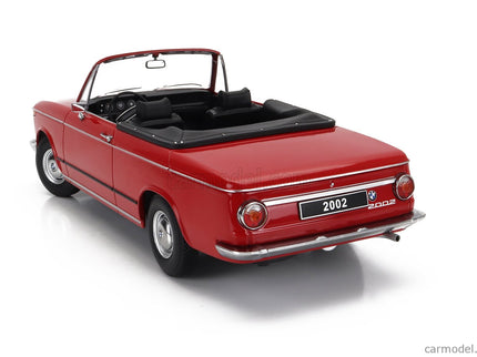 BMW 2002 Cabriolet 1968 - With Removable Soft-Top 1:18 KK Scale červená