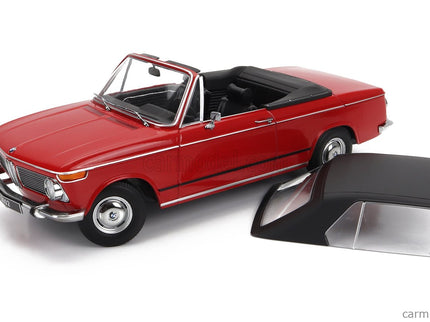 BMW 2002 Cabriolet 1968 - With Removable Soft-Top 1:18 KK Scale červená