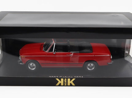 BMW 2002 Cabriolet 1968 - With Removable Soft-Top 1:18 KK Scale červená