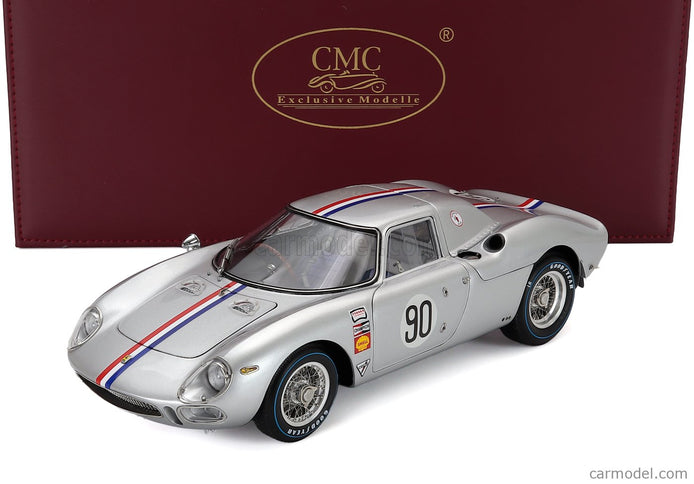 Ferrari 250LM Ch. n5909 N°90 Rally Nassau Tourist 1964 Bob Grossman 1:18 CMC strieborná