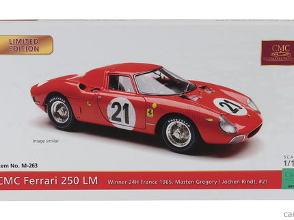 Ferrari 250LM 3.3L V12 Team N.A.R.T. North American Racing N°21 Víťaz 24h Le Mans 1965 Jochen Rindt - Masten Gregory 1:18 CMC červená