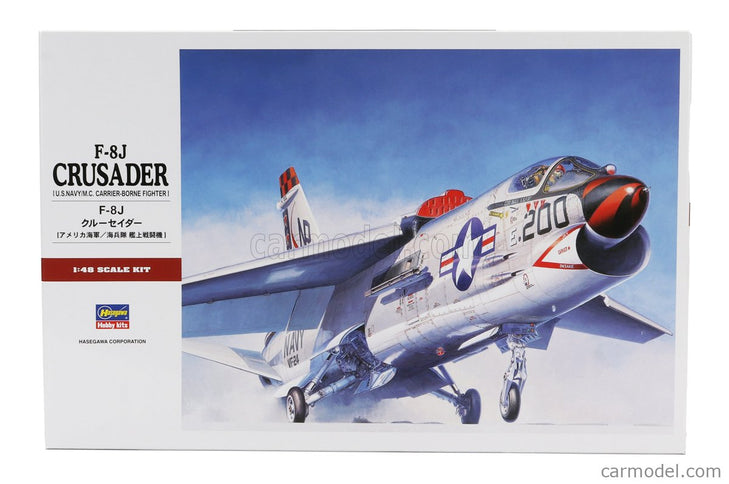 Change Vought F-8J Crusader Airplane Military 1957 1:48 Hasegawa /