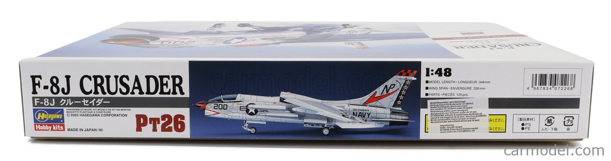 Change Vought F-8J Crusader Airplane Military 1957 1:48 Hasegawa /
