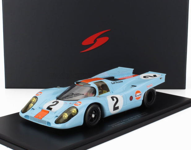 PORSCHE | 917K 4.5L GULF TEAM JOHN WYER AUTOMOTIVE ENGINEERING N 2 WINNER 24h DAYTONA 1970 PEDRO RODRIGUEZ - LEO KINNUNEN - BRIAN REDMAN | LIGHT BLUE ORANGE