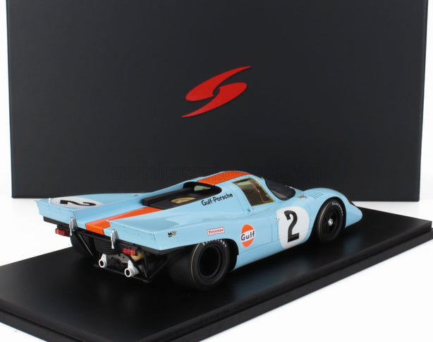 PORSCHE | 917K 4.5L GULF TEAM JOHN WYER AUTOMOTIVE ENGINEERING N 2 WINNER 24h DAYTONA 1970 PEDRO RODRIGUEZ - LEO KINNUNEN - BRIAN REDMAN | LIGHT BLUE ORANGE