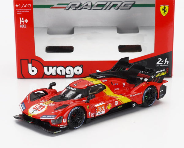 FERRARI | 499P 3.0L TURBO V6 TEAM FERRARI AF CORSE N 51 WINNER 24h LE MANS 2023 ALESSANDRO PIER GUIDI - JAMES CALADO - ANTONIO GIOVINAZZI | RED YELLOW BLACK