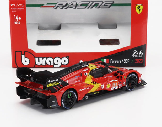 FERRARI | 499P 3.0L TURBO V6 TEAM FERRARI AF CORSE N 51 WINNER 24h LE MANS 2023 ALESSANDRO PIER GUIDI - JAMES CALADO - ANTONIO GIOVINAZZI | RED YELLOW BLACK