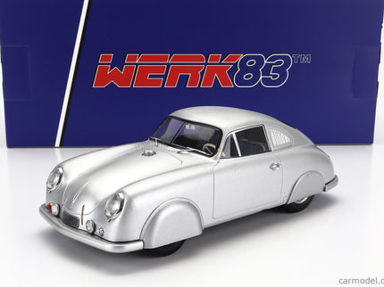 Porsche 356 SL Coupe Bez Dekorácií Version 1951 1:18 Werk83 strieborná