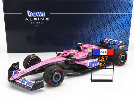 ALPINE | F1  A523 TEAM BWT ALPINE N 10 9th BAHRAIN GP WITH PIT BOARD 2023 PIERRE GASLY | PINK BLACK BLUE
