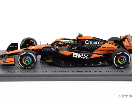 Mclaren F1 MCL38 Team Mclaren N°4 Víťaz Miami GP 2024 First F1 Victory Lando Norris 1:43 Spark Model oranžová čierna