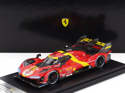 FERRARI | 499P 3.0L TURBO V6 TEAM FERRARI AF CORSE N 50 3rd 1000 miles SEBRING 2023 ANTONIO FUOCO - MIGUEL MOLINA - NICKLAS NIELSEN | RED YELLOW BLACK