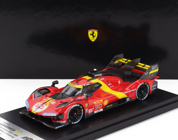 FERRARI | 499P 3.0L TURBO V6 TEAM FERRARI AF CORSE N 50 3rd 1000 miles SEBRING 2023 ANTONIO FUOCO - MIGUEL MOLINA - NICKLAS NIELSEN | RED YELLOW BLACK