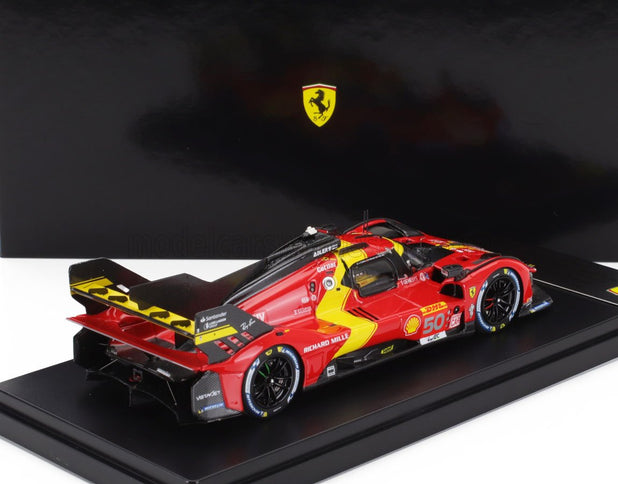 FERRARI | 499P 3.0L TURBO V6 TEAM FERRARI AF CORSE N 50 3rd 1000 miles SEBRING 2023 ANTONIO FUOCO - MIGUEL MOLINA - NICKLAS NIELSEN | RED YELLOW BLACK
