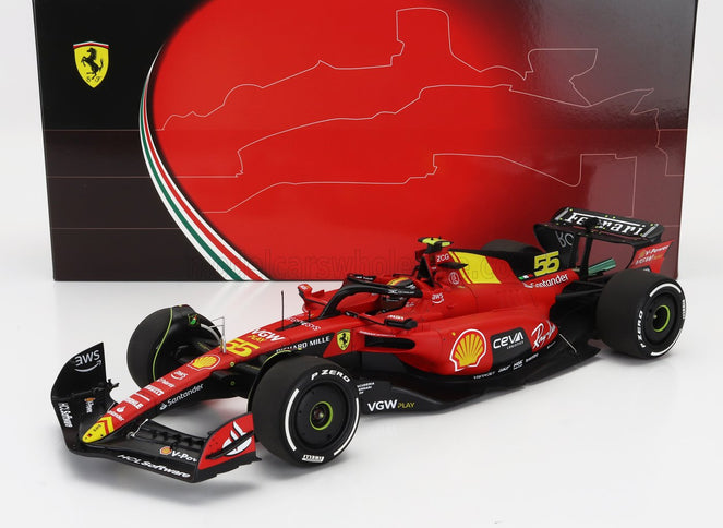 FERRARI | F1  SF-23 TEAM SCUDERIA FERRARI N 55 POLE POSITION 3rd MONZA ITALY GP 2023 CARLOS SAINZ | RED BLACK YELLOW