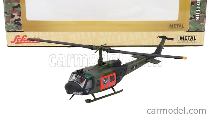 Bell UH1D Helicopter Sar Search A Rescue Military 1984 1:87 Schuco vojenská zelená