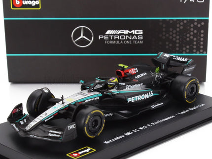 MERCEDES GP | F1  W15 EQ PERFORMANCE TEAM AMG PETRONAS MOTORSPORT N 44 SEASON 2024 LEWIS HAMILTON - WITH PILOT AND SHOWCASE | BLACK SILVER GREEN