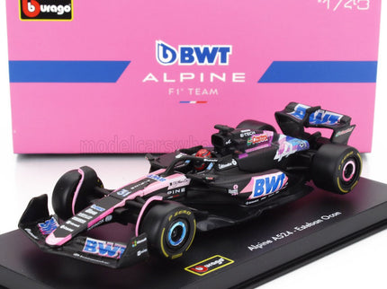 ALPINE | F1  A524 TEAM BWT ALPINE N 31 SEASON 2024 ESTEBAN OCON - WITH PILOT AND SHOWCASE | BLACK BLUE PINK