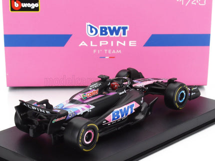 ALPINE | F1  A524 TEAM BWT ALPINE N 31 SEASON 2024 ESTEBAN OCON - WITH PILOT AND SHOWCASE | BLACK BLUE PINK