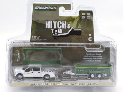 FORD USA | F-150 PICK-UP 2018 WITH SMALL CARGO UPS TRAILER | WHITE GREEN