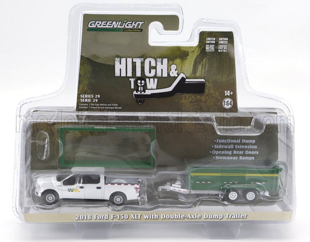 FORD USA | F-150 PICK-UP 2018 WITH SMALL CARGO UPS TRAILER | WHITE GREEN