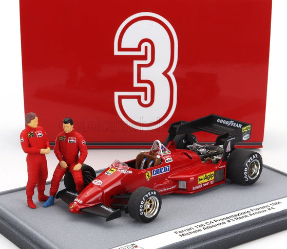 FERRARI | F1 126C4 N 0 PRESENTAZIONE FIORANO SEASON 1984 WITH MICHELE ALBORETO AND RENE ARNOUX DRIVER FIGURES | RED BLACK