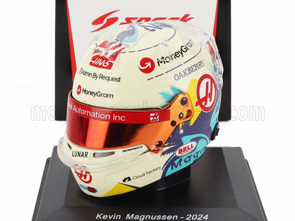 BELL HELMET | CASCO HELMET F1 KEVIN MAGNUSSEN TEAM MONEYGRAM HAAS N 20 SEASON 2024 | WHITE BLACK