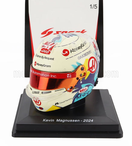 BELL HELMET | CASCO HELMET F1 KEVIN MAGNUSSEN TEAM MONEYGRAM HAAS N 20 SEASON 2024 | WHITE BLACK