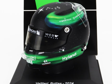 BELL HELMET | CASCO HELMET F1 VALTTERI BOTTAS TEAM STAKE KICK SAUBER N 77 SEASON 2024 | GREEN BLACK