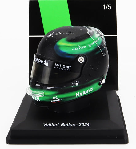 BELL HELMET | CASCO HELMET F1 VALTTERI BOTTAS TEAM STAKE KICK SAUBER N 77 SEASON 2024 | GREEN BLACK