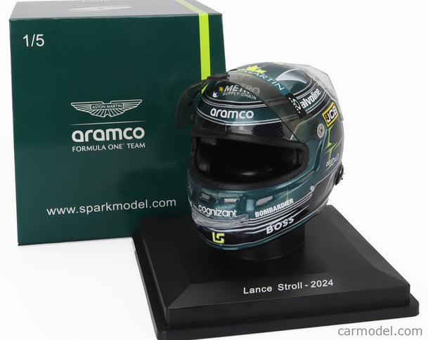 Stilo Helmet F1 Helma Lance Stroll Team Aston Martin Aramco Cognizant N°18 Sezóna 2024 1:5 Spark Model zelená