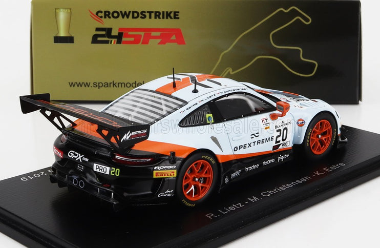 PORSCHE | 911 991 GT3 R 4.0L FLAT-6 TEAM GPX RACING N 20 WINNER 24h SPA 2019 RICHARD LIETZ - MICHAEL CHRISTENSEN - KEVIN ESTRE | LIGHT BLUE ORANGE BLACK