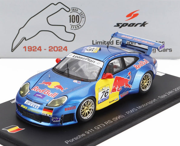 PORSCHE | 911 996 GT3 R TEAM RWS MOTORSPORT N 76 24h SPA 2002 LUCA RICCITELLI - DIETER QUESTER - PHILIPP PETER - TOTO WOLFF | BLUE YELLOW RED