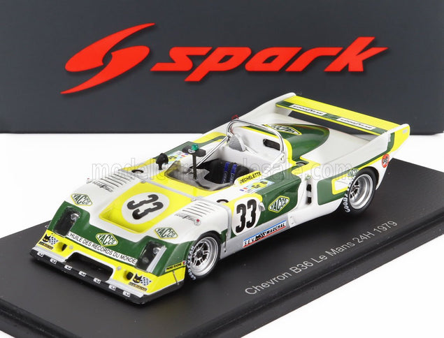 CHEVRON | B36 2.0L S4 TEAM SOCIETE RACING N 33 24h LE MANS 1979 ALAIN DECHELETTE - CHARLES DECHELETTE - MARCEL TARRES | WHITE BLACK YELLOW