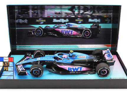 ALPINE | F1  A523 TEAM BWT ALPINE N 10 8th MIAMI GP WITH PIT BOARD 2023 PIERRE GASLY | BLUE BLACK PINK