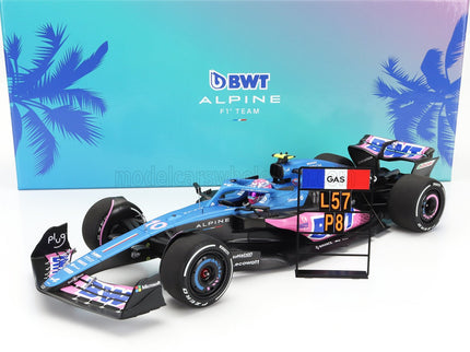 ALPINE | F1  A523 TEAM BWT ALPINE N 10 8th MIAMI GP WITH PIT BOARD 2023 PIERRE GASLY | BLUE BLACK PINK