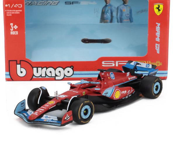 FERRARI | F1  SF-24 TEAM SCUDERIA FERRARI N 16 3rd MIAMI GP 2024 CHARLES LECLERC | RED BLACK LIGHT BLUE
