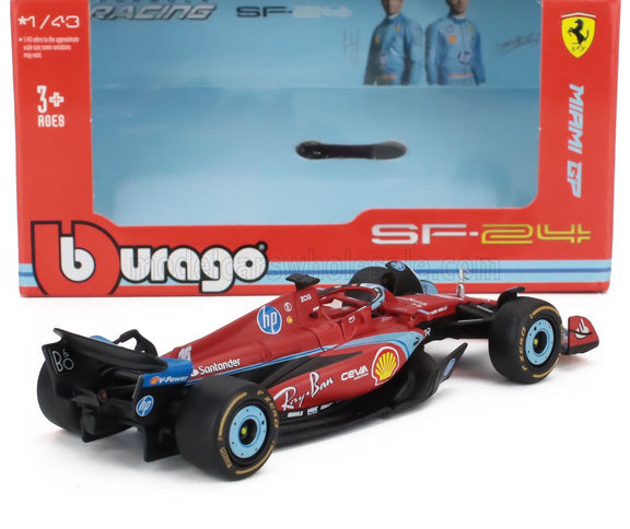 FERRARI | F1  SF-24 TEAM SCUDERIA FERRARI N 16 3rd MIAMI GP 2024 CHARLES LECLERC | RED BLACK LIGHT BLUE