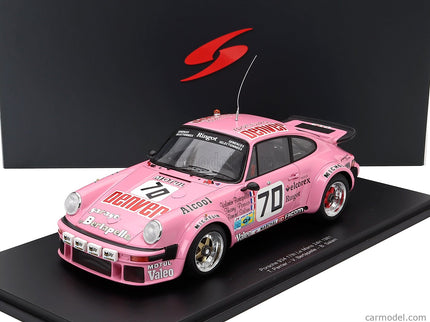 Porsche 911 934 3.0L Turbo Team Perrier N°70 24h Le Mans 1981 Thierry Perrier - Valentin Bertapelle - Bernard Salam 1:18 Spark Model ružová