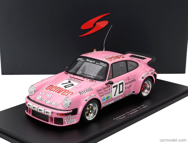 Porsche 911 934 3.0L Turbo Team Perrier N°70 24h Le Mans 1981 Thierry Perrier - Valentin Bertapelle - Bernard Salam 1:18 Spark Model ružová