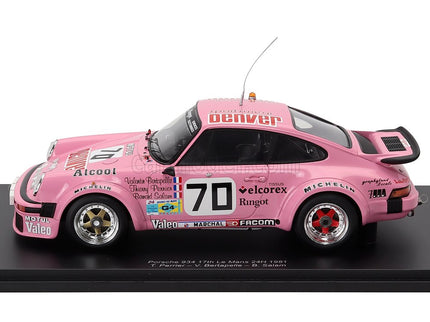 Porsche 911 934 3.0L Turbo Team Perrier N°70 24h Le Mans 1981 Thierry Perrier - Valentin Bertapelle - Bernard Salam 1:18 Spark Model ružová