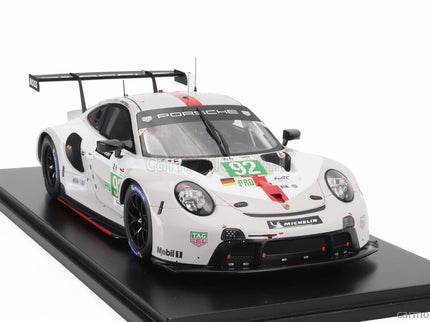 Porsche 911 991-2 RSR-19 4.2L Team Porsche GT N°92 24h Le Mans 2022 Michael Christensen - Kevin Estre - Laurens Vanthoor 1:18 Spark Model biela sivá červená