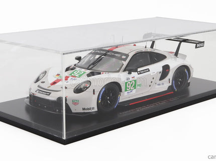 Porsche 911 991-2 RSR-19 4.2L Team Porsche GT N°92 24h Le Mans 2022 Michael Christensen - Kevin Estre - Laurens Vanthoor 1:18 Spark Model biela sivá červená