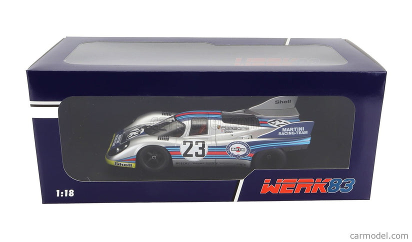 Porsche 917K 4.9L Team Martini Racing N°23 1000km Spa 1971 Helmut Marko - Gijs Van Lennep 1:18 Werk83 strieborná červená modrá žltá