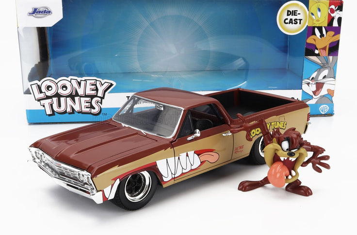 CHEVROLET | EL CAMINO PICK-UP WITH TANZMANIAN DEVIL FIGURE LOONEY TUNES 1967 | 2 TONE BROWN