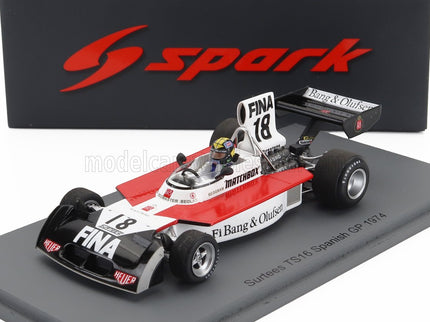 SURTEES | F1  TS16 N 18 SPANISH GP 1974 CARLOS PACE | WHITE RED BLACK