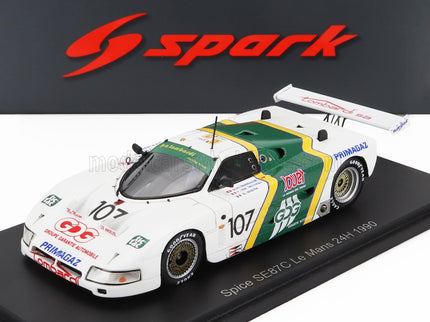 SPICE | SE87C 3.3L V8 TEAM P.A.LOMBARDI N 107 24h LE MANS 1990 PIERRE ALAIN LOMBARDI - DENIS MORIN - FERDINAND DE LESSEPS | WHITE GREEN