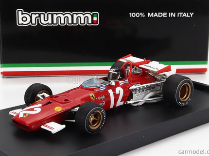 Ferrari F1 312B N°12 Víťaz GP Austrian 1970 Jacky Ickx - With Driver Figúrka 1:43 Brumm červená biela