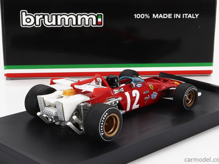 Ferrari F1 312B N°12 Víťaz GP Austrian 1970 Jacky Ickx - With Driver Figúrka 1:43 Brumm červená biela